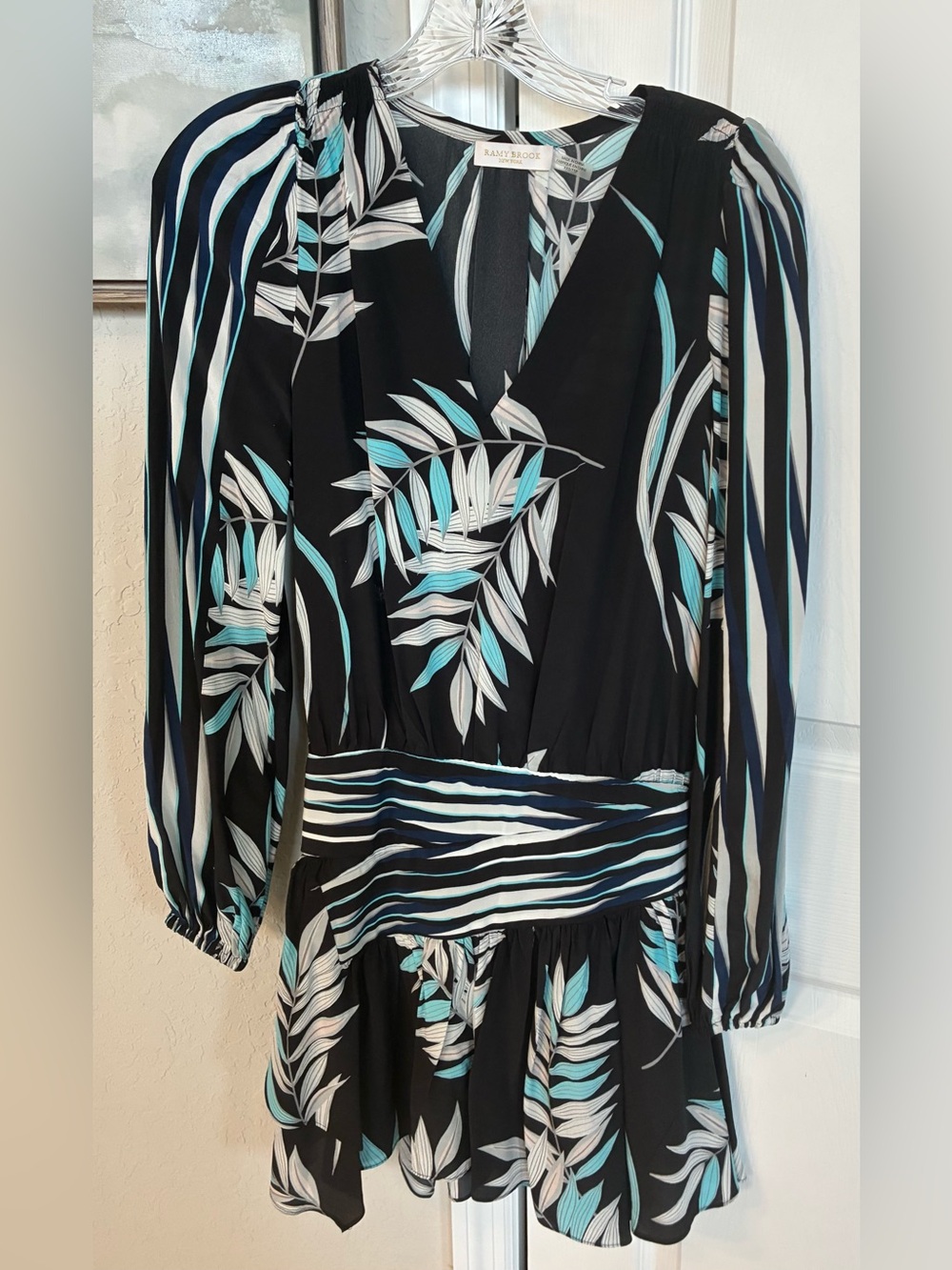 Ramy Brook Floral Declan L/S Drop Waist Silk Mini Dress-EUC-Sz XXS-Fast Ship